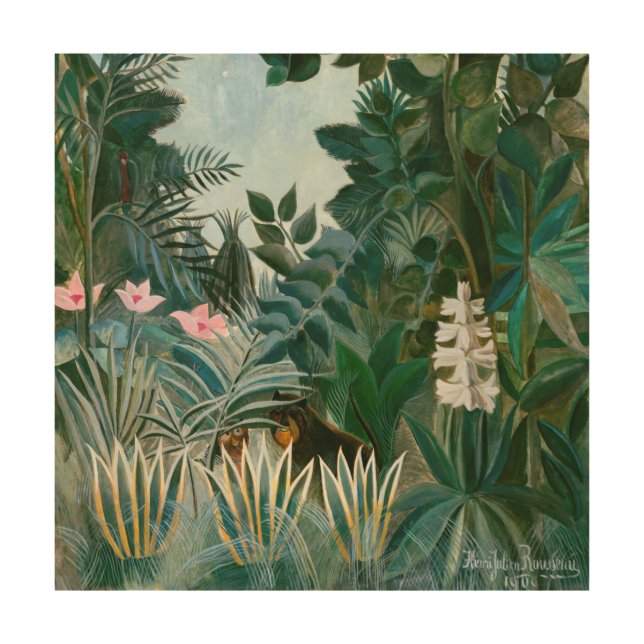 Henri Rousseau - The Equatorial Jungle Wood Wall Art (Front)