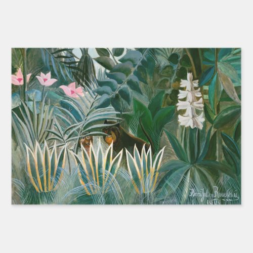 Henri Rousseau _ The Equatorial Jungle Wrapping Paper Sheets