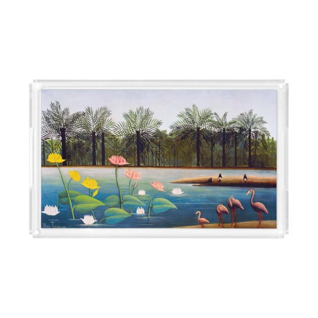 Henri Rousseau - The Flamingoes Acrylic Tray (Front)