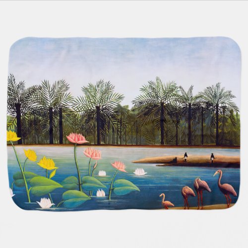 Henri Rousseau _ The Flamingoes Baby Blanket