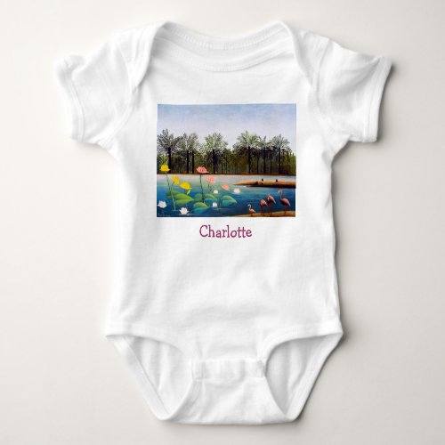 Henri Rousseau _ The Flamingoes Baby Bodysuit