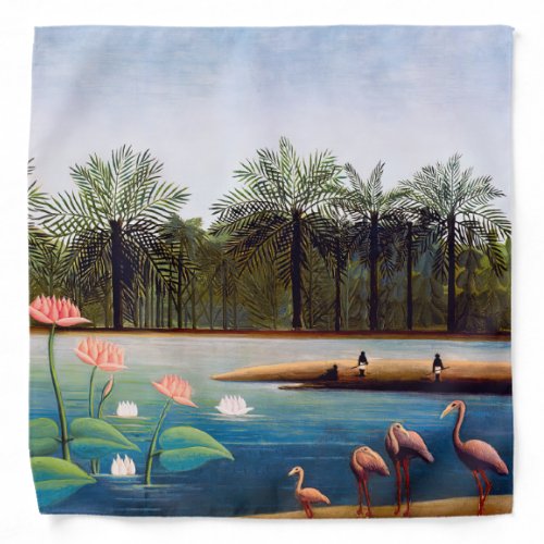 Henri Rousseau _ The Flamingoes Bandana