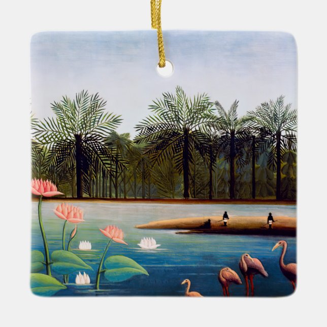 Henri Rousseau - The Flamingoes Ceramic Ornament (Front)