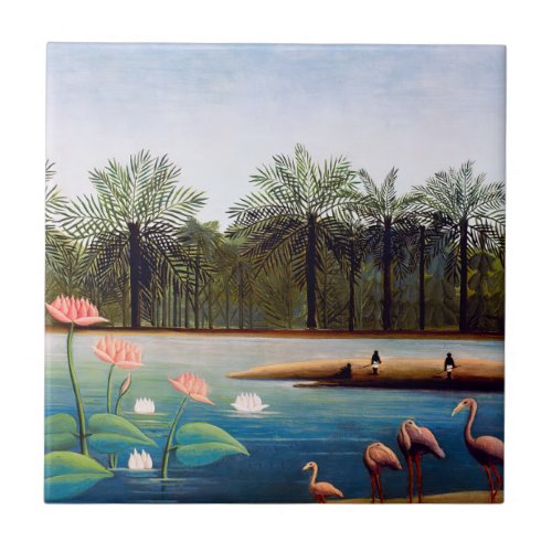 Henri Rousseau _ The Flamingoes Ceramic Tile