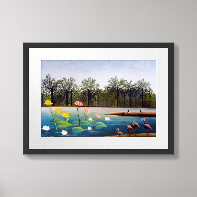 Henri Rousseau - The Flamingoes Framed Art (Framed Front)