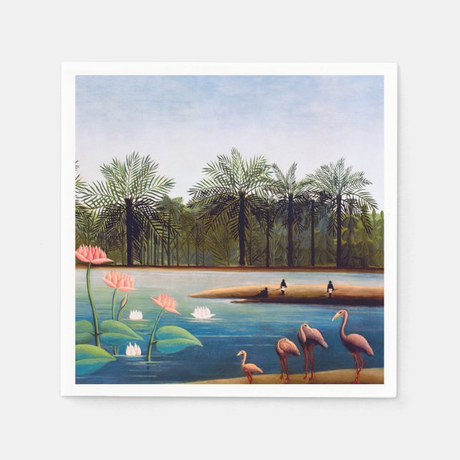 Henri Rousseau - The Flamingoes Napkins (Front)