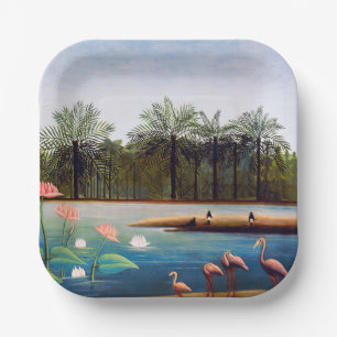 Henri Rousseau - The Flamingoes Paper Plates
