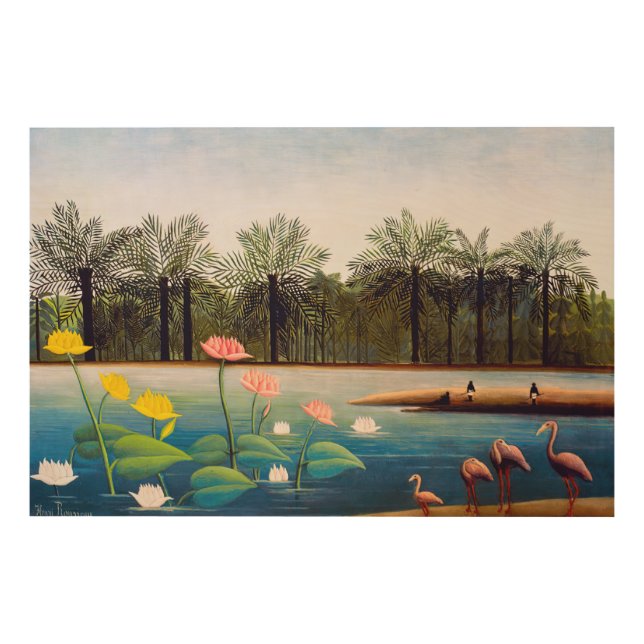Henri Rousseau - The Flamingoes Wood Wall Art (Front)
