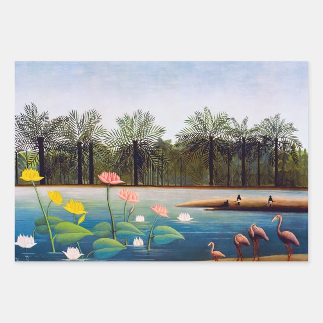 Henri Rousseau - The Flamingoes Wrapping Paper Sheets (Front)