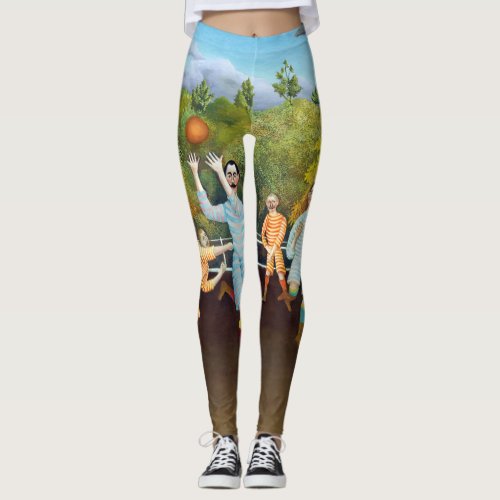 Henri Rousseau _ The Football Players Leggings