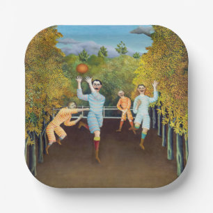 Henri Rousseau - The Football Players Paper Plates