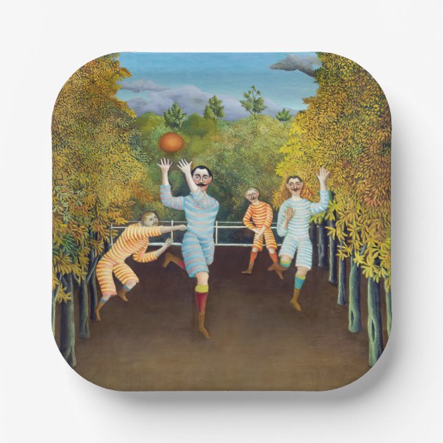 Henri Rousseau - The Football Players Paper Plates (Front)