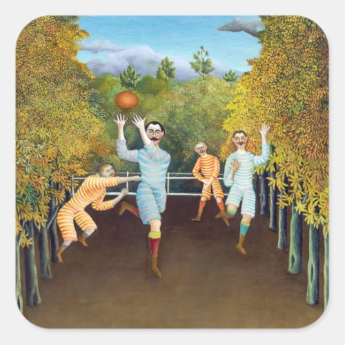 Henri Rousseau _ The Football Players Square Sticker