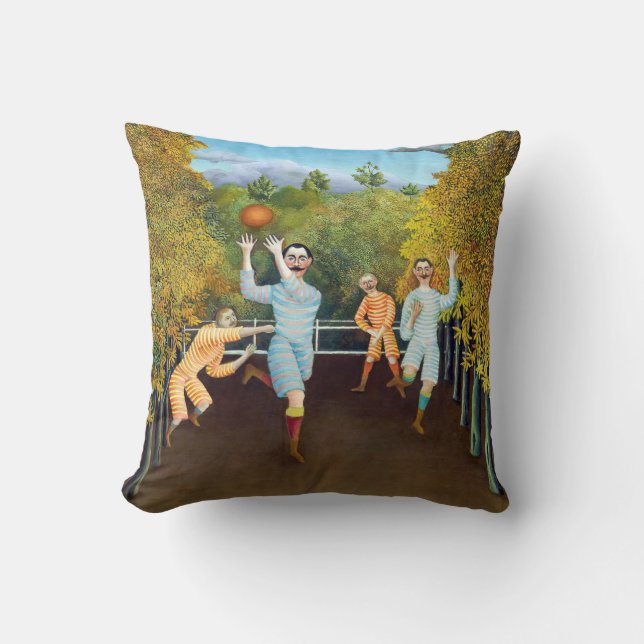 Henri Rousseau - The Football Players Throw Pillow (Front)