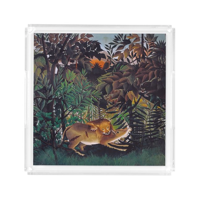 Henri Rousseau - The Hungry Lion Acrylic Tray (Front)