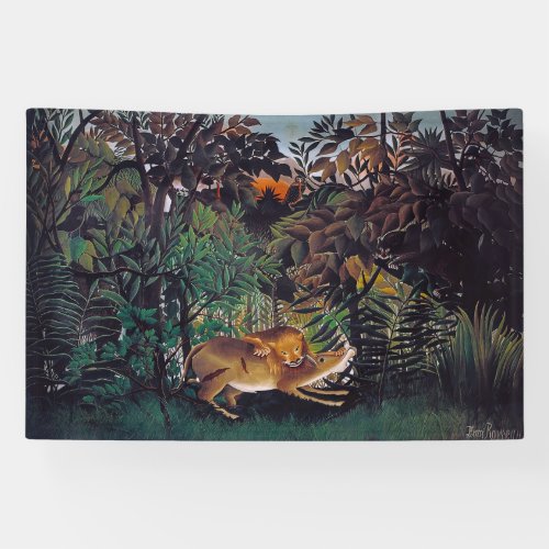 Henri Rousseau _ The Hungry Lion Banner