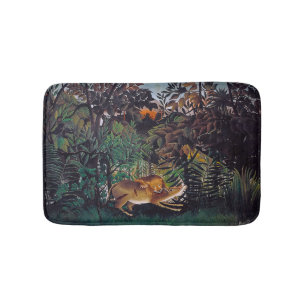 Henri Rousseau - The Hungry Lion Bath Mat