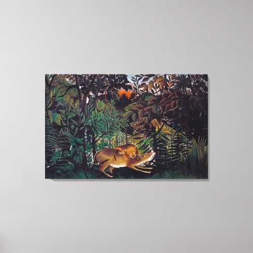 Henri Rousseau _ The Hungry Lion Canvas Print