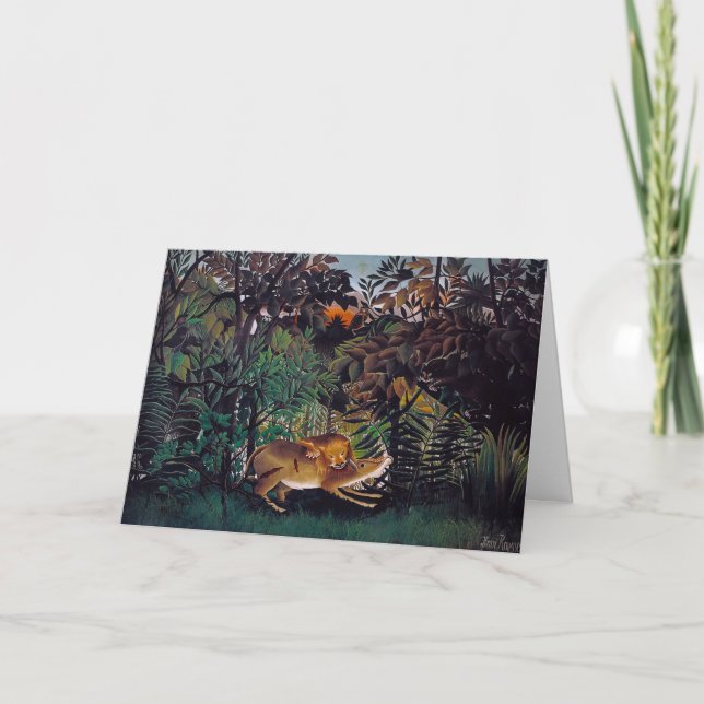 Henri Rousseau - The Hungry Lion Card (Front)