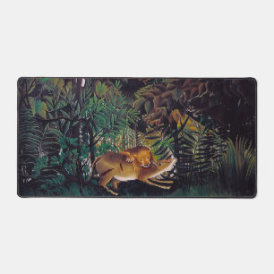 Henri Rousseau - The Hungry Lion Desk Mat