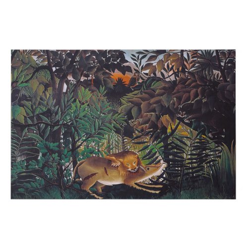 Henri Rousseau _ The Hungry Lion Faux Canvas Print