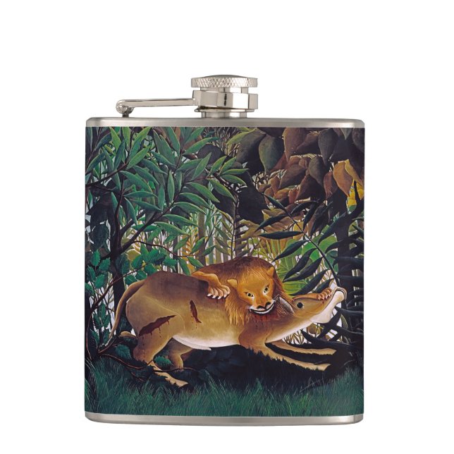 Henri Rousseau - The Hungry Lion Flask (Front)