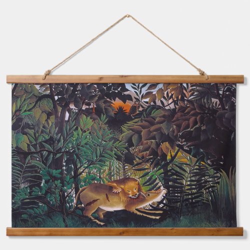 Henri Rousseau _ The Hungry Lion Hanging Tapestry