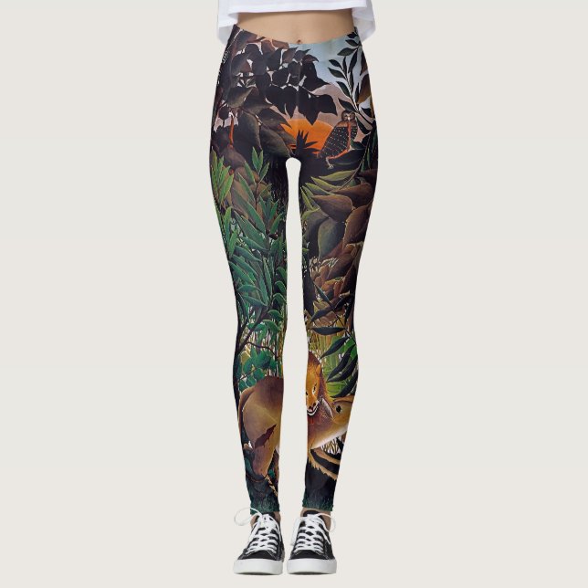 Henri Rousseau - The Hungry Lion Leggings (Front)