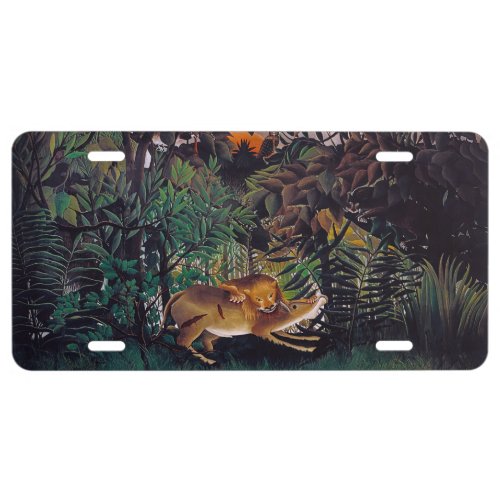 Henri Rousseau _ The Hungry Lion License Plate