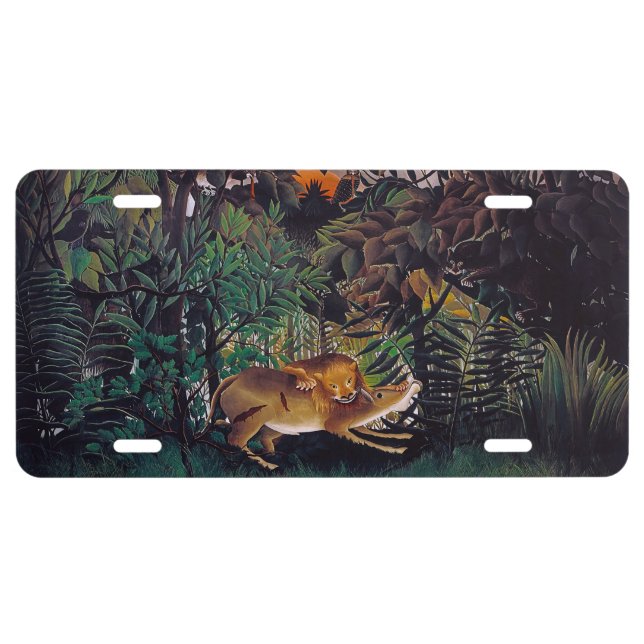 Henri Rousseau - The Hungry Lion License Plate (Front)