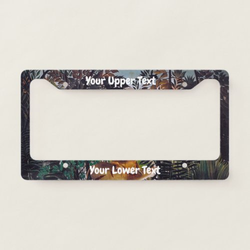 Henri Rousseau _ The Hungry Lion License Plate Frame