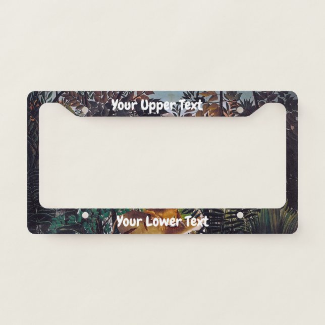 Henri Rousseau - The Hungry Lion License Plate Frame (Front)