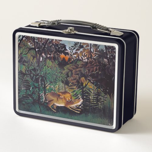 Henri Rousseau _ The Hungry Lion Metal Lunch Box