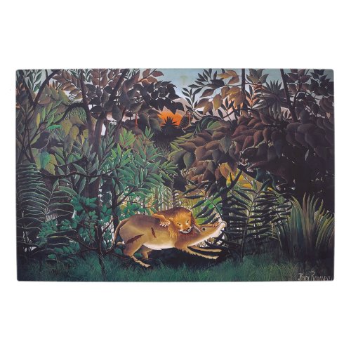 Henri Rousseau _ The Hungry Lion Metal Print