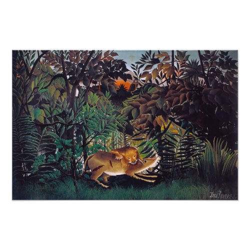 Henri Rousseau _ The Hungry Lion Photo Print