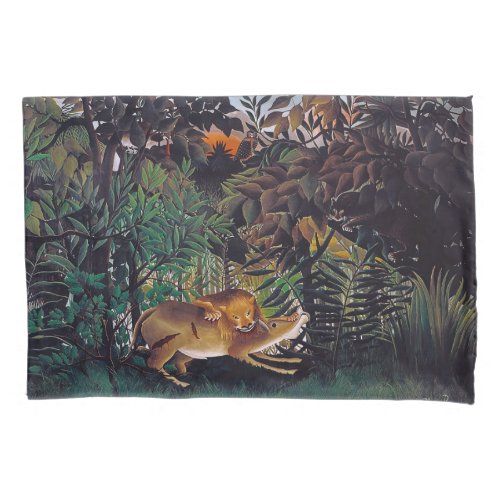 Henri Rousseau _ The Hungry Lion Pillow Case