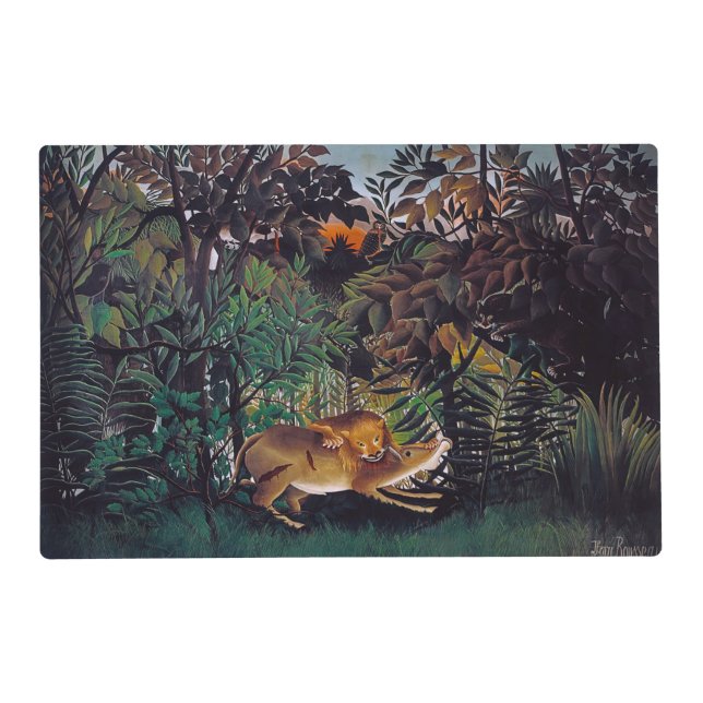 Henri Rousseau - The Hungry Lion Placemat (Front)