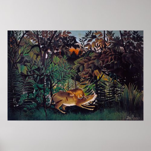 Henri Rousseau _ The Hungry Lion Poster