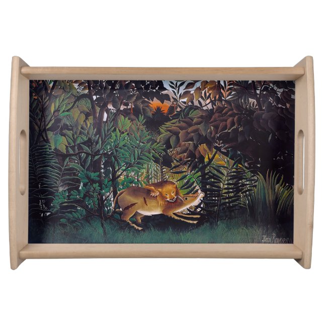 Henri Rousseau - The Hungry Lion Serving Tray (Front)