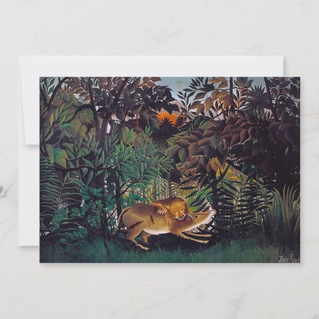 Henri Rousseau - The Hungry Lion Thank You Card (Front)