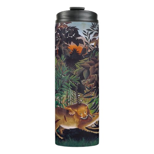 Henri Rousseau _ The Hungry Lion Thermal Tumbler