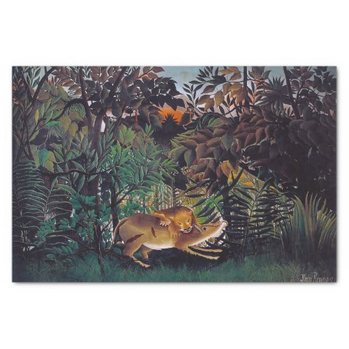 Henri Rousseau _ The Hungry Lion Tissue Paper