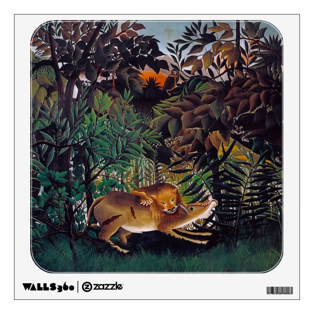 Henri Rousseau - The Hungry Lion Wall Decal (Front)