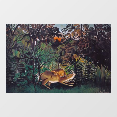 Henri Rousseau _ The Hungry Lion Window Cling