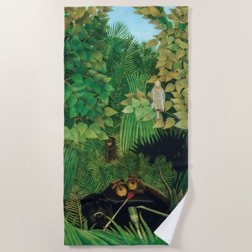 Henri Rousseau _ The Merry Jesters Beach Towel