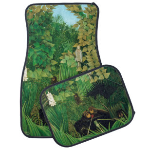 Henri Rousseau - The Merry Jesters Car Floor Mat