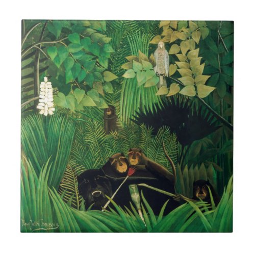 Henri Rousseau _ The Merry Jesters Ceramic Tile