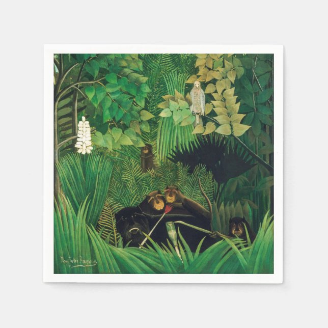 Henri Rousseau - The Merry Jesters Napkins (Front)