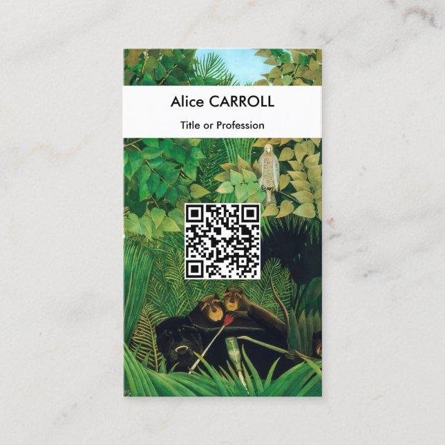 Henri Rousseau - The Merry Jesters - QR Code Business Card (Front)