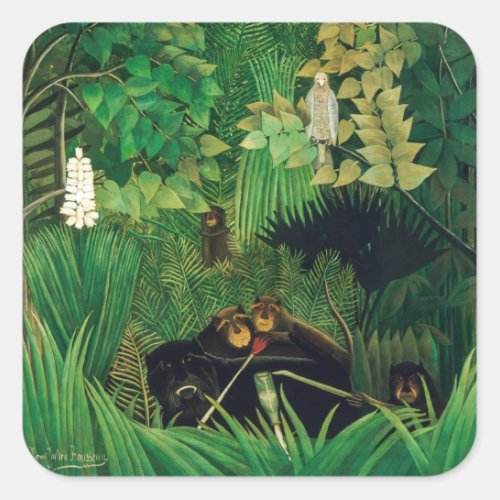 Henri Rousseau _ The Merry Jesters Square Sticker